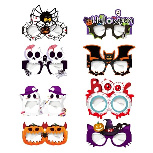 Zubehors Halloween-Brillendekoration, Partybrillen aus Papier | Kreative Halloween-Accessoires Halloween-Partygeschenke,Bunte Foto-Requisiten-Brille, Halloween-Kostümbrille für von Zubehors