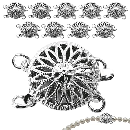 Zubehors Halskettenabscheider, en Halskette Schichtschichtabscheider - 10x Halskette Schicht Metall Sonnenblumenform Verschluss,Schmuckverriegelungswandlerarmband im Kaketabscheider für Freundin, von Zubehors