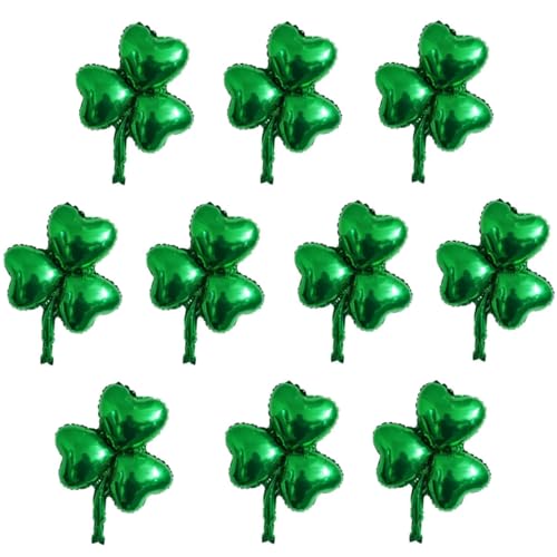 10 Stück 45,7 cm St. Partrick Day Ballon Drei Blätter Ballon Lucky Folienballon für St. Patricks Day Party Dekoration von Zuisytm