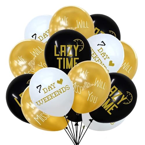 15 Stück 30,5 cm Latexballon Ruhestand Party Ballon Männer Frauen Ruhestand Party Rosa Gold Happy Retirement Party Ballon mit Band (Gold Ruhestand) von Zuisytm