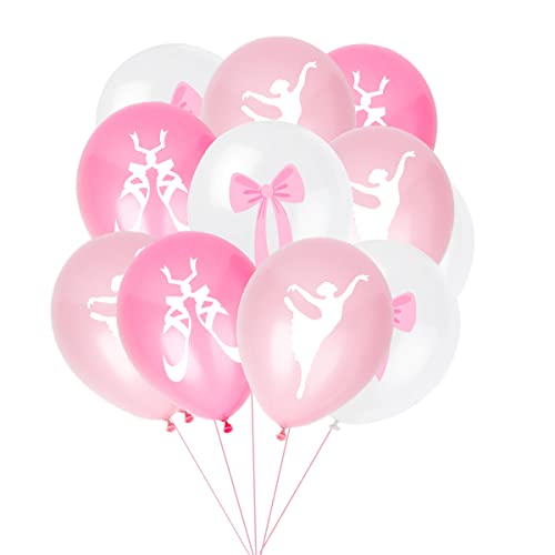 15 Stück Ballett Latex Ballons 30cm Ballerina Geburtstag Party Dekorationen Rosa und weiße Ballons Ballerina Dekorationen für Mädchen Prinzessin Geburtstag Baby Dusche Hochzeit Party Dekorationen von Zuisytm