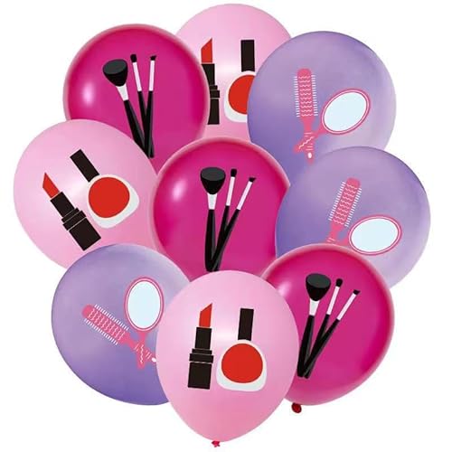 24 Stück 12 Zoll Ballons Makeup Ballons Pinsel Spiegel Lippenstift Latex Ballons Makeup Thema Party Mädchen Party (makeup) von Zuisytm