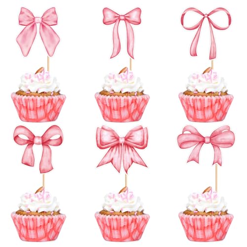 24 Stück Kuchenaufsätze, Cupcake-Topper, Krankenpflege-Abschluss-Cupcake, medizinischer Rn-Doktor, Krankenschwester-Motto-Partyzubehör (pink bow) von Zuisytm