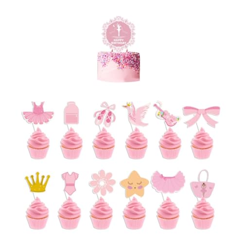 25 Stück Ballett Kuchen Topper Tanzen Mädchen Cupcake Dekoration Ballett Party Zubehör Ballett Party Baby Duschen Geburtstag Party Tanzen Thema Party Zubehör von Zuisytm