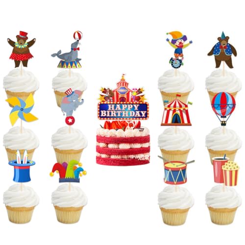 25 Stück Kuchenaufsätze, Cupcake-Topper, Krankenpflege-Abschluss-Cupcake, medizinischer Rn-Doktor, Krankenschwester-Motto-Partyzubehör (circus) von Zuisytm