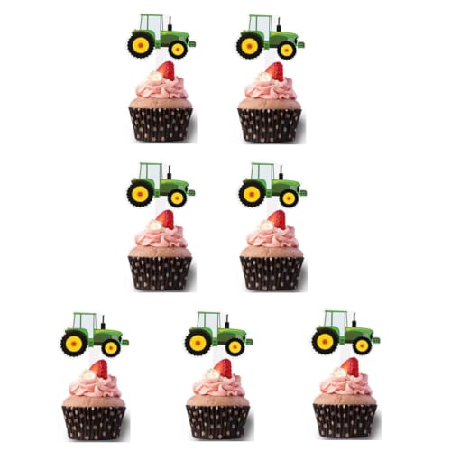 28 Stück Traktor Kuchen Topper Traktor Cupcake Dekoration Traktor Party Zubehör Traktor Party Baby Showers Geburtstag Party Traktor Thema Party Zubehör (tractor) von Zuisytm