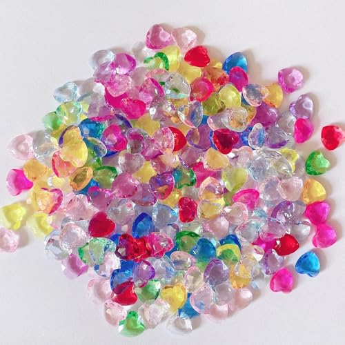 500 Packungen Herz-Diamant-Kristalle, 12 mm, glitzernde Dekoration, funkelnde Steine, Acryl-Herz-Diamant-Kristalle, Konfetti für DIY-Dekoration, Hochzeit, Verlobung, Valentinstag (mixed) von Zuisytm