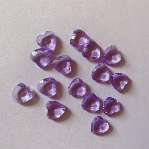 500 Packungen Herz-Diamant-Kristalle, 12 mm, glitzernde Dekoration, funkelnde Steine, Acryl-Herz-Diamant-Kristalle, Konfetti für DIY-Dekoration, Hochzeit, Verlobung, Valentinstag (purple) von Zuisytm