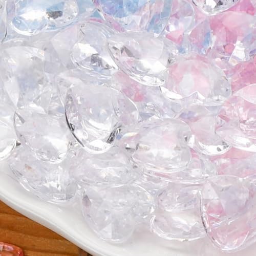 500 Packungen Herz-Diamant-Kristalle, 12 mm, glitzernde Dekoration, funkelnde Steine, Acryl-Herz-Diamant-Kristalle, Konfetti für DIY-Dekoration, Hochzeit, Verlobung, Valentinstag (transparent) von Zuisytm