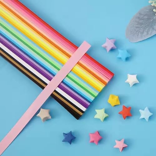 Zulbceo 27 verschiedene Origami Sterne Papier Papierstreifen,Kinder Sternenhimmel Erwachsene Schule Lehrer Origami Streifen Falten für Handgemachte Home Karten Geschenk,Basteln Dekoration von Zulbceo