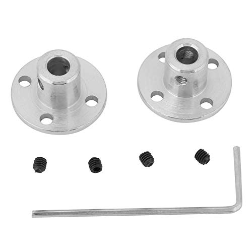 Flanschkupplung, 2 Stk. M3 Metallflanschwellenkupplung, ID 5 mm AD 10 mm Motorstecker für starre Flanschführungswellenkupplung, DIY-Modellzubehör von Zunate