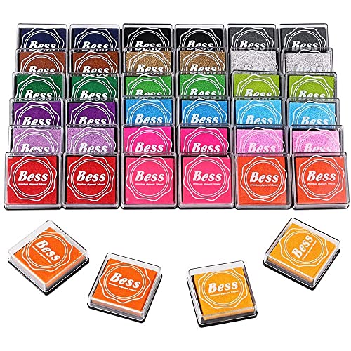 Tinte Kissen für Gummi Stempel, 40 STÜCKE 20 Farben Regenbogen Stempel Kissen Stempel Partner Waschbare Farbe Stempel Kissen für Mach Es Selbst Malerei von Zunedhys