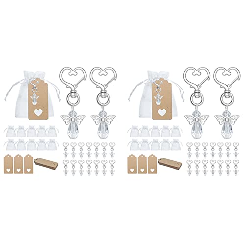 Zunedhys 60 Stück Schlüsselanhänger Souvenir Hochzeit Geschenke Baby Dusche Favor Geschenke Set mit Etikett Kordelzug SüßIgkeiten Beutel von Zunedhys