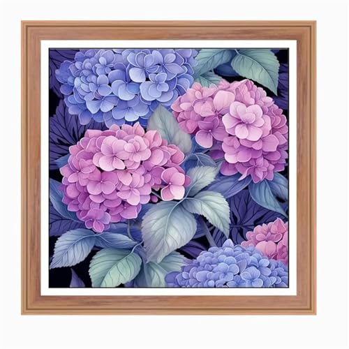 Hortensie Blume Diamant Painting Bilder für Erwachsene Anfänger,5D Diamond Painting Set,DIY Round Vollbohrer Diamanten Malerei Stickerei Malen nach Zahlen Kreuzstich Geschenke Home Wand Dekor 90x90cm von Zuooyi