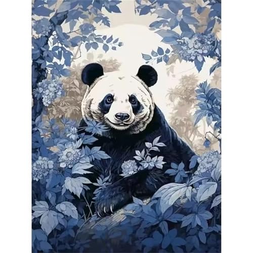 Malen nach Zahlen Kits Baum, DIY Handgemalt Ölgemälde Kit für Kinder Anfänger und Erwachsene, Tier Panda Digitales DIY Ölgemälde Set mit Pinseln und Acrylfarbe, DIY Rahmen 45x60 cm von Zuooyi