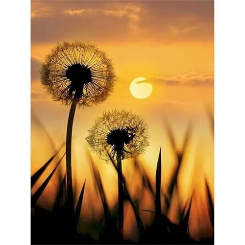 Malen nach Zahlen Kits Sonnenuntergang Landschaft, DIY Handgemalt Ölgemälde Kit für Kinder Anfänger und Erwachsene, Blumen Digitales DIY Ölgemälde Set mit Pinseln und Acrylfarbe, DIY Rahmen 55x70 cm von Zuooyi