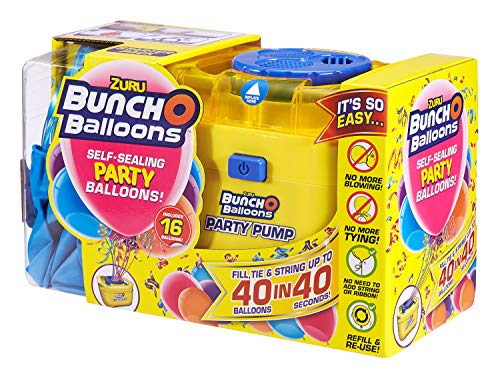 Zuru 56174 - Bunch O Balloons Party, 40 Ballons in 40 Sekunden, Starterset mit elektrischer Pumpe, 16 Ballons, Schlauch und 4 Adaptern, sortiert in 3 Farben, keine Auswahl möglich von Zuru