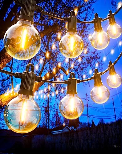 Zuske LED Lichterkette Außen, 45M Lichterkette Aussen strom mit 73+3 Warmweiße G40 Lichterkette Glühbirnen, IP65 Wasserdicht Outdoor Lichterkette für Garten Terrasse Hochzeiten Partys Balkon Bistro von Zuske