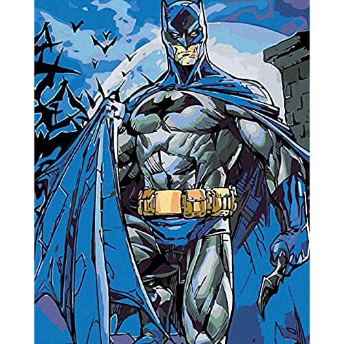 Zuty 1141191, Malen nach Zahlen-Batman 40x50 cm mit Keilrahmen (bereits gespannt) von Zuty