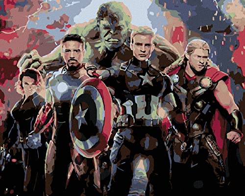 Zuty 1945223, Malen nach Zahlen-Avengers Endgame 80x100 cm mit Keilrahmen (bereits gespannt) von Zuty