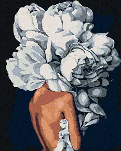 Zuty 527160, Malen nach Zahlen-Frau HINTER Einer Blume 40x50 cm ohne Keilrahmen von Zuty