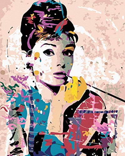 Zuty 835221, Malen nach Zahlen-Audrey Hepburn 40x50 cm mit Keilrahmen (bereits gespannt) von Zuty