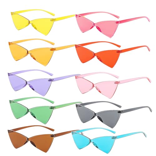 Zuzer Party Brillen Lustig Sonnenbrillen,10PCS Bunt Partybrillen Hippie Brille Lustige Brillen für Kinder und Erwachsene für Geburtstag Fasching Halloween Weihnachten Hochzeiten von Zuzer