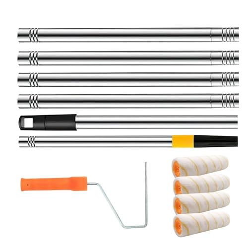 Farbroller-Verlängerungsstange – Ausziehbarer Farbroller | Verlängerungsstange Zum Malen | Mit Farbrollerpinsel, Tragbares Wandmalzubehör Für Die Decke | Küchenschränke | Kunsthandwerk | Metal von Zvn Zojne