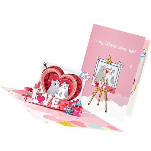 3D-Popup-Segen-Karte, handgefertigt, Valentinstags-Grußkarte mit Umschlag, faltbar, Papier, Jubiläumseinladungskarte 3D-Popup-Segen-Karte, handgefertigt, Valentinstags-Grußkarte mit Umschlag, faltbar, Papier, Jubiläumseinladungskarte von ZwaitL