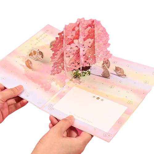 Kreative Papierschneide-Geburtstagskarte, 3D-Popup-Karte und Party-Dekorationswünsche im Inneren Kreative Papierschneide-Geburtstagskarte, 3D-Popup-Karte und Party-Dekorationswünsche im Inneren von ZwaitL