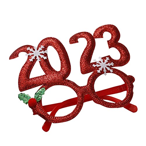 ZwaitL 2023 Neujahrsbrille, Weihnachtsbrille, Brillenrahmen, Partybrille, Partyzubehör, Foto-Requisite, Dekorationen von ZwaitL