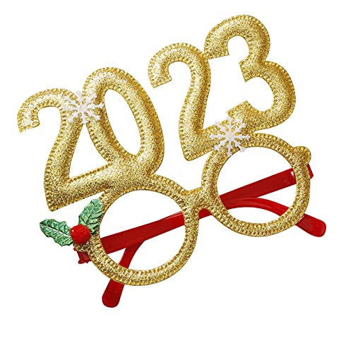 ZwaitL 2023 Neujahrsbrille, Weihnachtsbrille, Brillenrahmen, Partybrille, Partyzubehör, Foto-Requisite, Dekorationen von ZwaitL