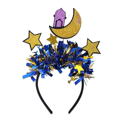 ZwaitL Eid-Stirnband mit Stern- und Mond-Motiv, tragbare Dekoration für Feiern, robust und stilvoll, Mode-Accessoire-Outfits ZwaitL Eid-Stirnband mit Stern- und Mond-Motiv, tragbare Dekoration für Feiern, robust und stilvoll, Mode-Accessoire-Outfits von ZwaitL