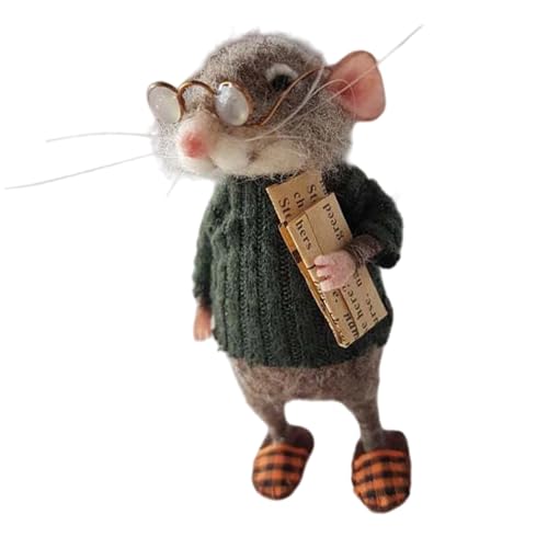 ZwaitL Kleine Nadelfilz-Maus-Figur, Puppen, klassische Cartoon-Figuren, Wollfilz, Weihnachtsdekoration für Zuhause von ZwaitL