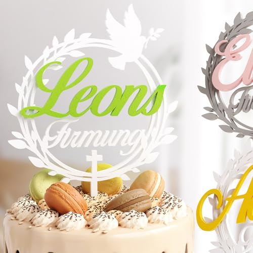 Personalisierbarer Cake Topper zur Firmung | Individuelle Torten-Deko mit Namen | Hochwertige Verzierung in vielen Farben | Perfekt für die Firmungsfeier & als stilvolle Erinnerung von Zwayve