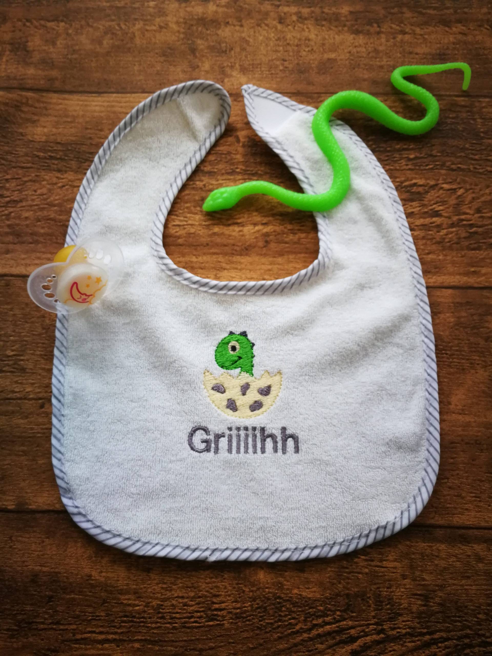 Lätzchen, Baby Zubehör, Geschenk, Dino, Besticktes Für Kinder von Zwillingsgarn