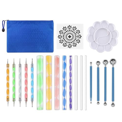 Set Mit 19 Kunst Zeichen Sets Dotting Malwerkzeuge Steinkeramik Malset Für Kinder Erwachsene Und Anfänger von Zxfdsfdbnm