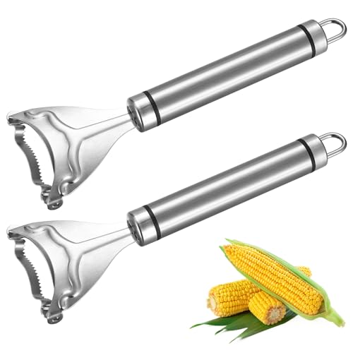 Maisschäler, 2 Stk Magischer Maisschäler Edelstahl Mais Schäler, Mais Schaber, Mais Drescher, Maiskolben Schäler, Mais Stripper, Corn Stripper, Corn Peeler mit Griff für Küche von Zxglxinyao