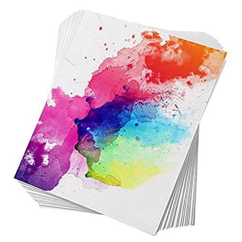 Zyeatary 1 Satz Kaltgepresstes 50% Baumwolle und 140 Pfund / 300 G/M² Säurefreies Weißes Großpapier, Aquarellpapier, Kunstdruckpapier (10,63 X 7,68) von Zyeatary