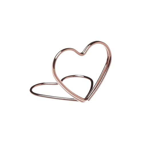 Zymjzbetic Fotohalter 1 STÜCK Verschiedene Formen Tischkartenhalter Metallic Tischnummernständer Papierklemme Romantische Fotoklammer Desktop-Dekoration(Heart 2-Rose Gold) von Zymjzbetic