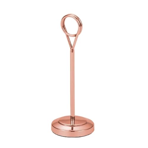 Zymjzbetic Fotohalter 1 Stück runder Edelstahl-Fotoclip, kreativer Kartenhalter, Papierständer, Hinweisklemme, Tischnummernhalter, Memo, Postkarte, Bildclip(Rose Gold-15cm) von Zymjzbetic