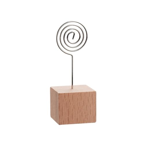 Zymjzbetic Fotohalter 12 Arten kreativer runder/quadratischer Holz-Eisen-Fotoclip, Memo-Namenskarten-Anhänger, Einrichtungs-Bilderrahmen, Notizrahmen, Tischhalter(Square Lollipop) von Zymjzbetic