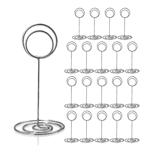 Zymjzbetic Fotohalter 20 Stück – 3,35 Zoll Tischnummernhalter, Tischkartenhalter for Hochzeitsfeier, Abschlussfeier, Empfang(Silver) von Zymjzbetic