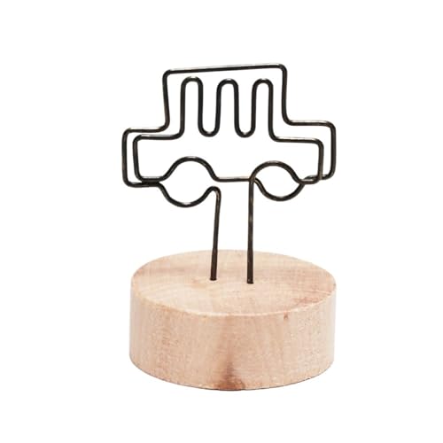 Zymjzbetic Fotohalter Runder Holz-Fotoclip, Memo-Namenskarten-Anhänger-Halter, Nachrichten-Unterstützer, Bilderrahmen, Tischnummer, Hochzeitsfoto-Halter(Car Round) von Zymjzbetic