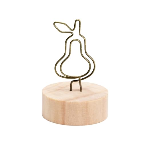 Zymjzbetic Fotohalter Runder Holz-Fotoclip, Memo-Namenskarten-Anhänger-Halter, Nachrichten-Unterstützer, Bilderrahmen, Tischnummer, Hochzeitsfoto-Halter(Pear Round) von Zymjzbetic