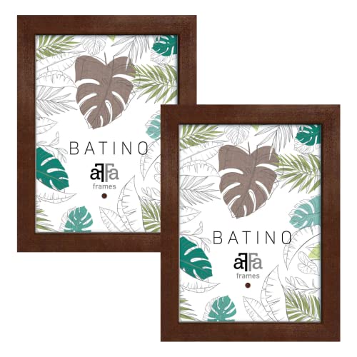 aFFa frames, Batino, 2er Set Bilderrahmen Holz, photo frame, holzrahmen mit Acrylglasfront, HDF-Hintergrund, bilderrahmen Braun, A4, 21x29,7 cm von aFFa frames