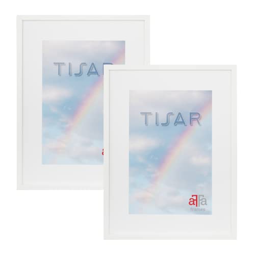 aFFa frames, Tisar Bilderrahmen-Set, 2 Bilderrahmen Holz, holzrahmen, photo frame, Rahmen aus Holz mit Acrylglas, Weiß Bilderrahmen A3, 29,7x42 cm von aFFa frames