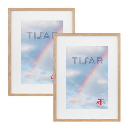 aFFa frames, Tisar Bilderrahmen-Set, 2 Bilderrahmen Holz, holzrahmen, photo frame, Rahmen aus Holz mit Acrylglas, Eiche Bilderrahmen 15x21 cm von aFFa frames