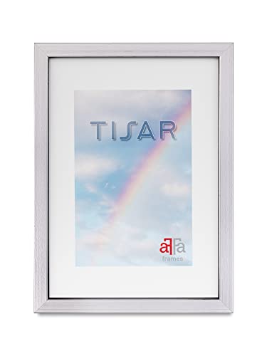 aFFa frames Tisar bilderrahmen Holz, photo frame, holzrahmen, Rahmen aus Holz mit Acrylglas, Silber bilderrahmen, 10x15 cm von aFFa frames