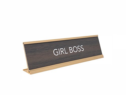 aahs!! Engraving Girl Boss Schreibtischschild im Namensschild, Braun von aahs!! Engraving